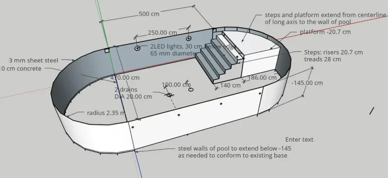 שרטוט בריכה
