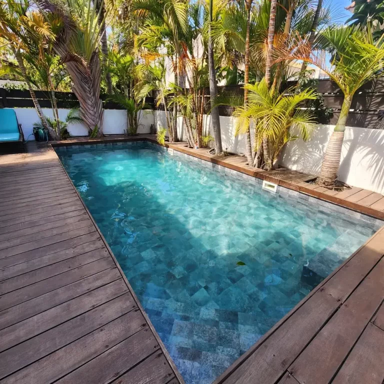 בריכה ודק מסביב